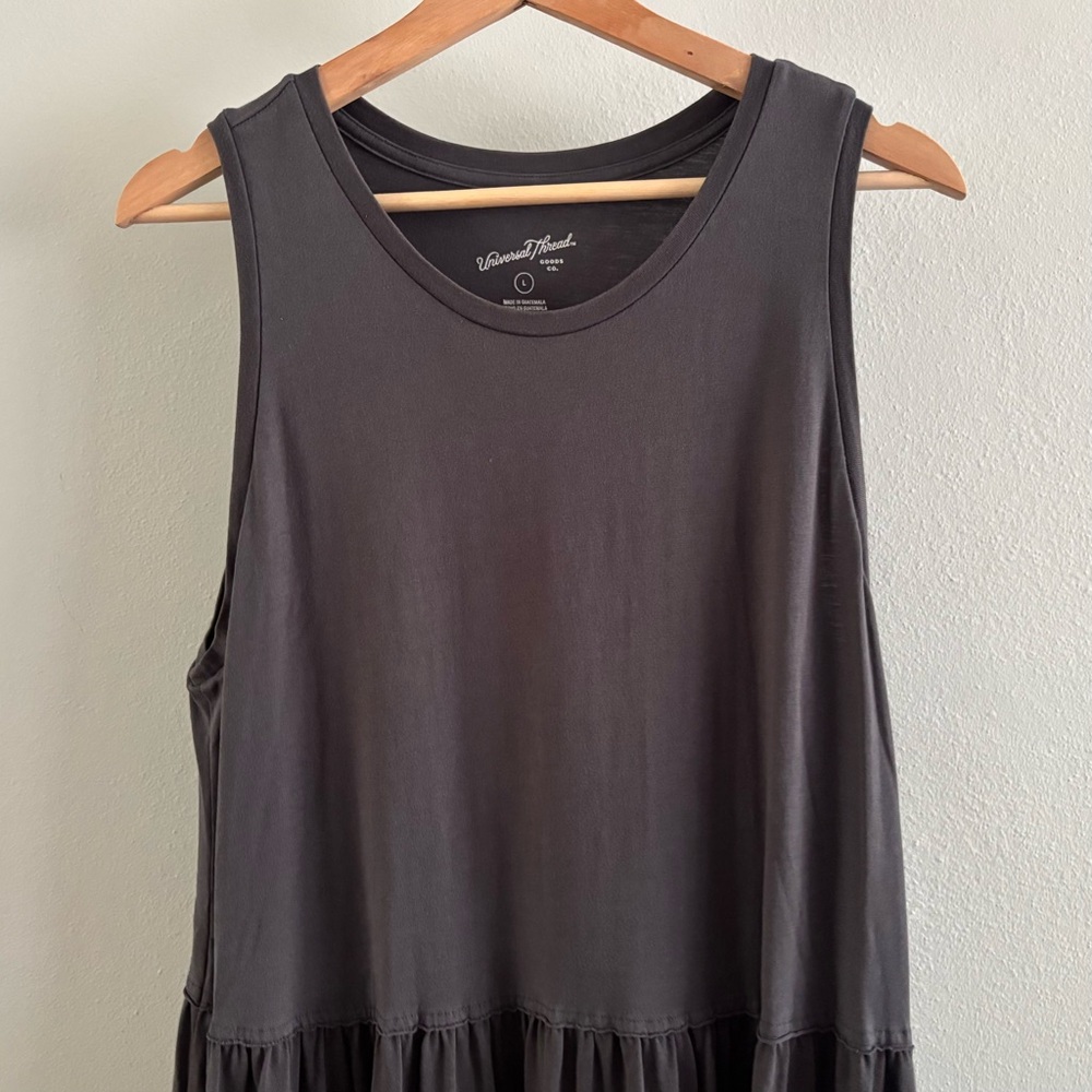 Universal Thread Dark Gray Tiered Midi Dress